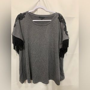 Lane Bryant Limited Edition Fringe Sleeves Top